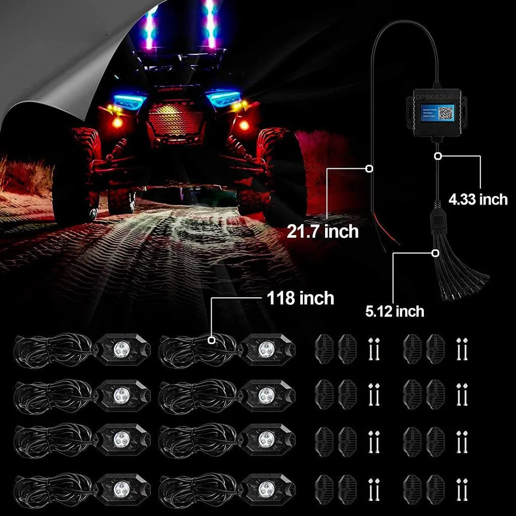 Dome Light UTV Interior Light Universal Roll Bar Cage Mount   RGB LED Rock Light Set for Polaris, Can-Am, UTV, ATV, Off-road Vehicle