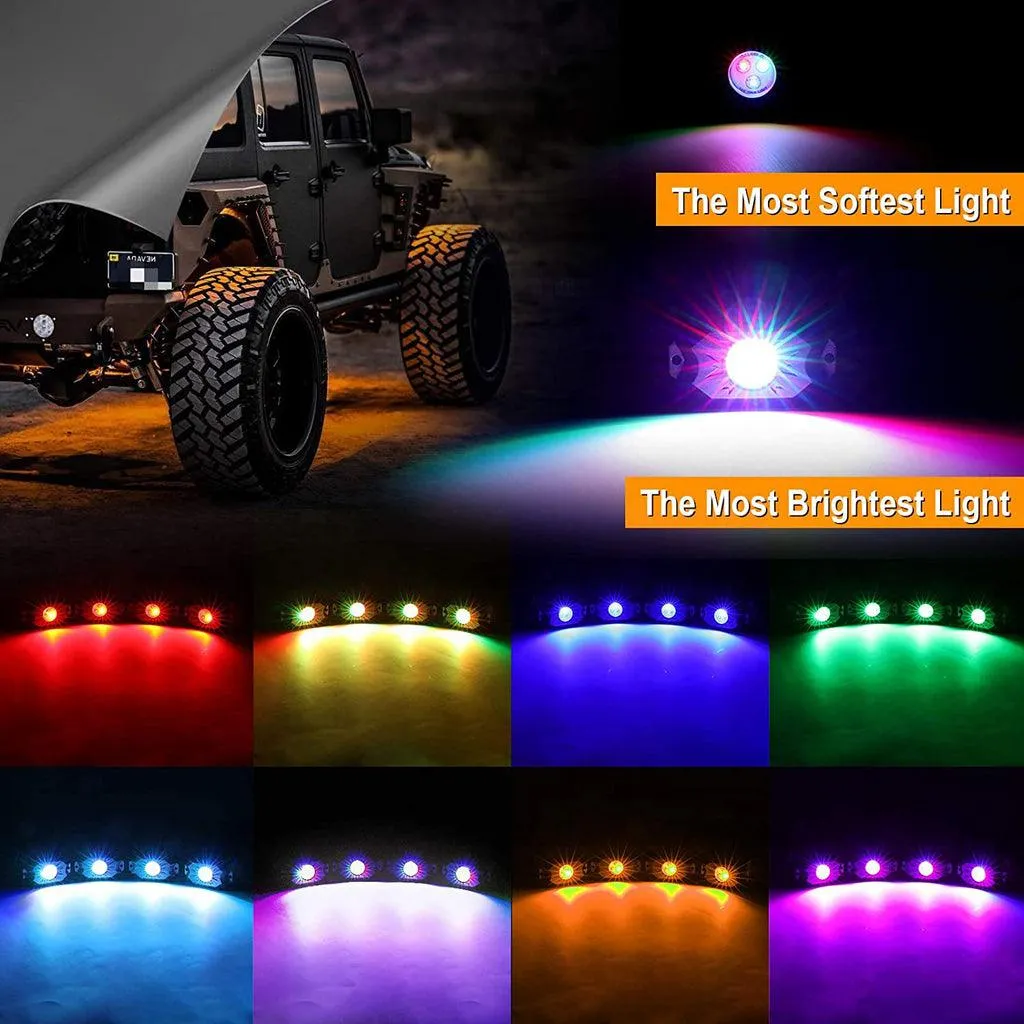 Dome Light UTV Interior Light Universal Roll Bar Cage Mount   RGB LED Rock Light Set for Polaris, Can-Am, UTV, ATV, Off-road Vehicle