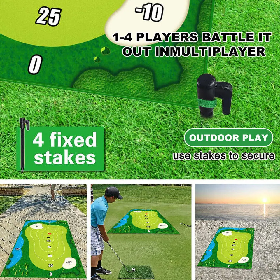 Durable Indoor Golf Mat Game Set with 20 Balls, Chipping Cage