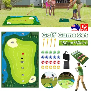 Durable Indoor Golf Mat Game Set with 20 Balls, Chipping Cage