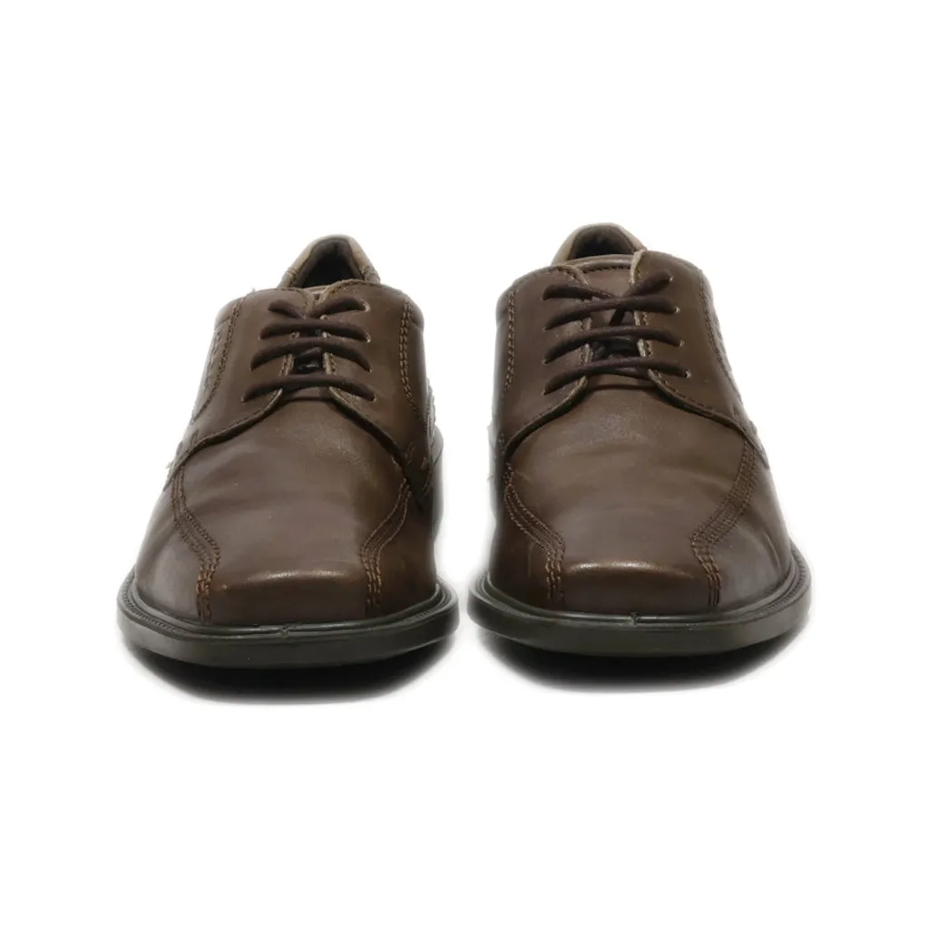 Ecco Lace Ups Leather Brown Colour For Women