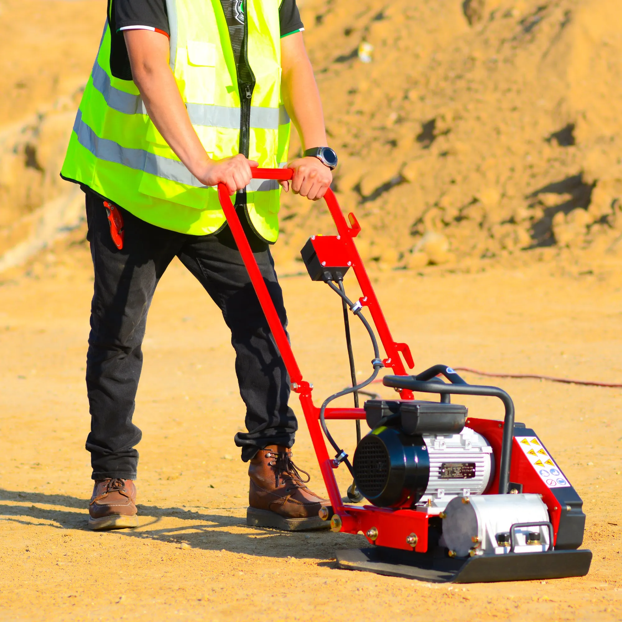 Factory Reconditioned 2 HP Electric Vibratory Plate Compactor Tamper for Gravel Soil Compacntio