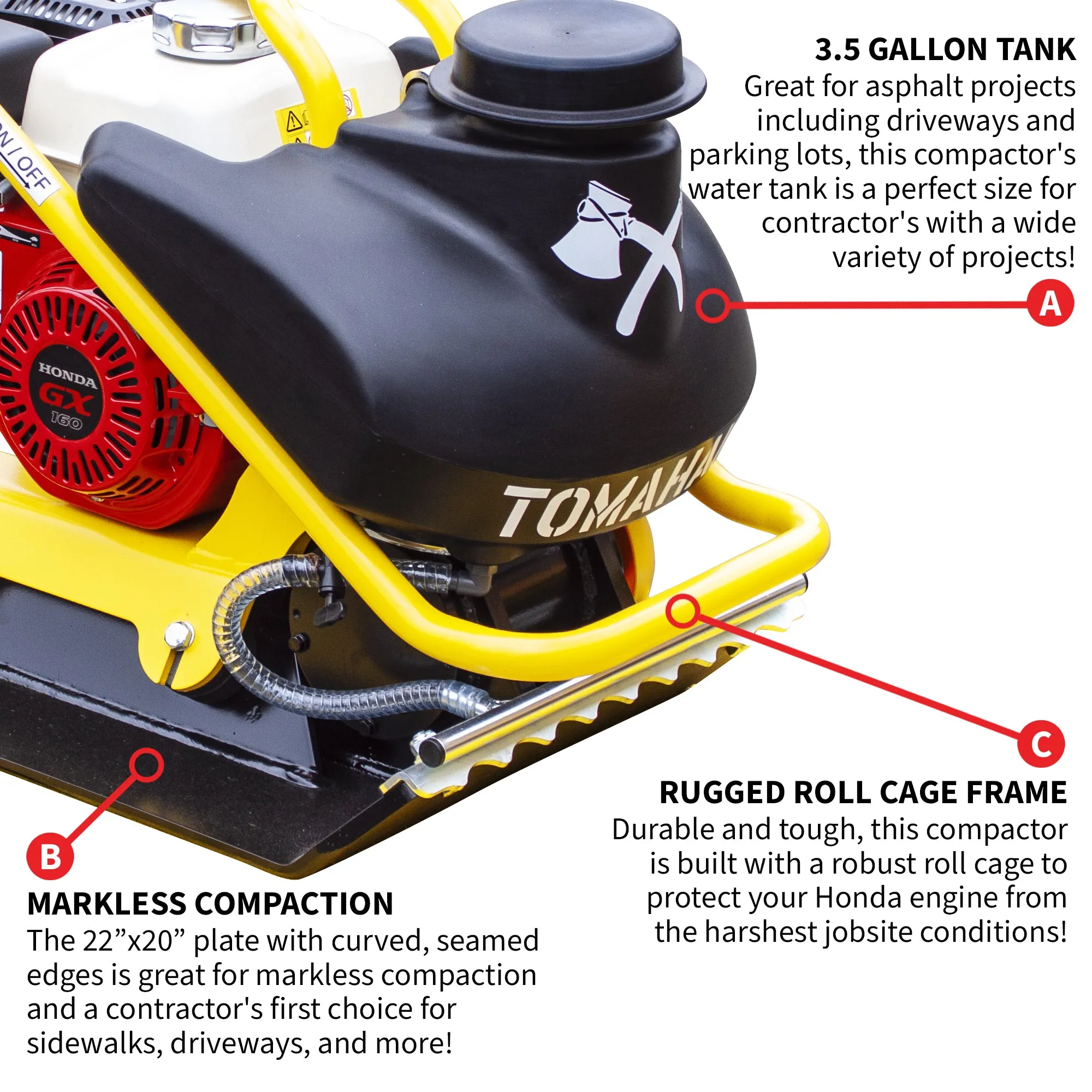 Factory Reconditioned 5.5 HP Honda Plate Compactor for Asphalt Aggregate Brick Compaction