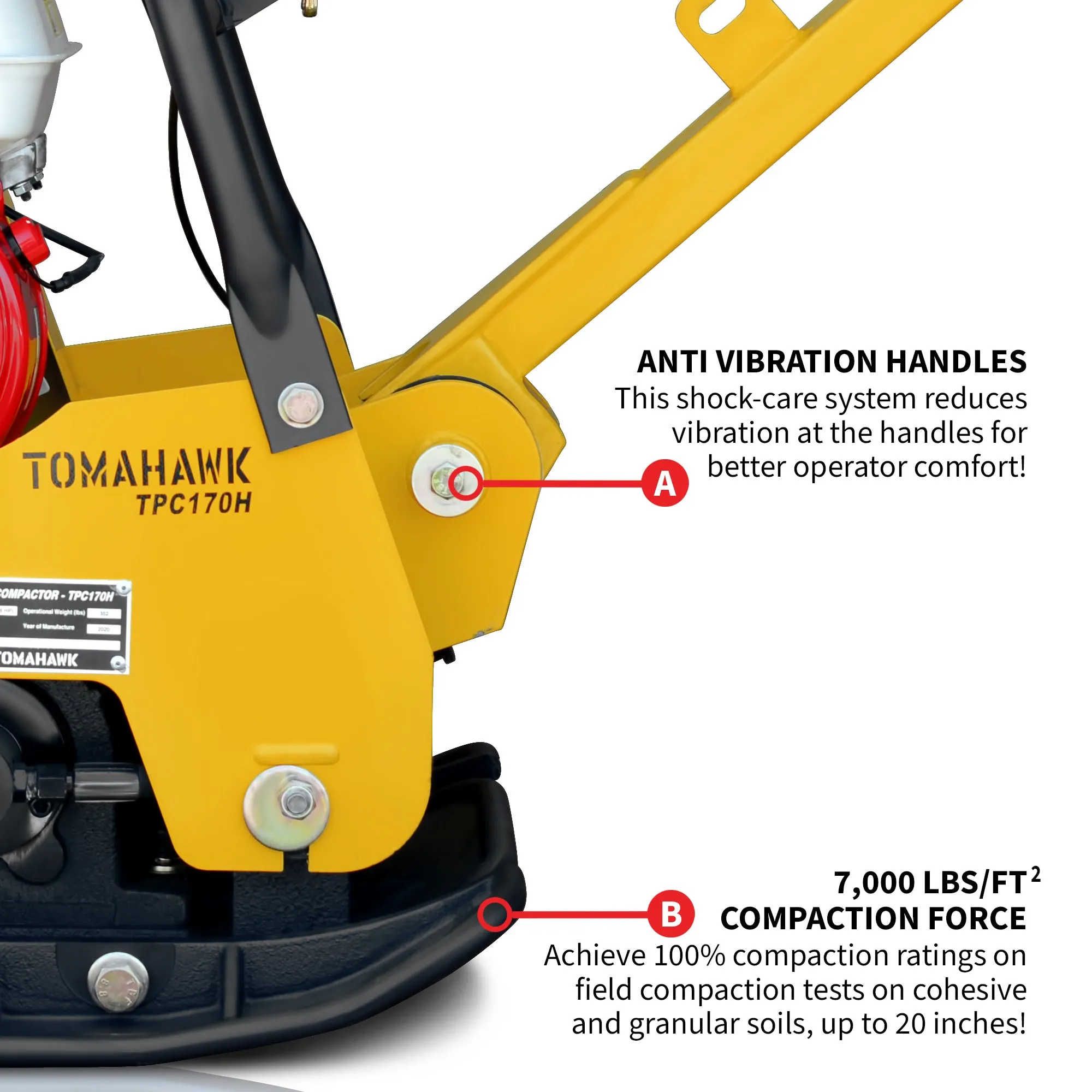 Factory Reconditioned 6.5 HP Honda Reverse Hydraulic Plate Compactor for Asphalt, Aggregate, Cohesive Soil Compaction