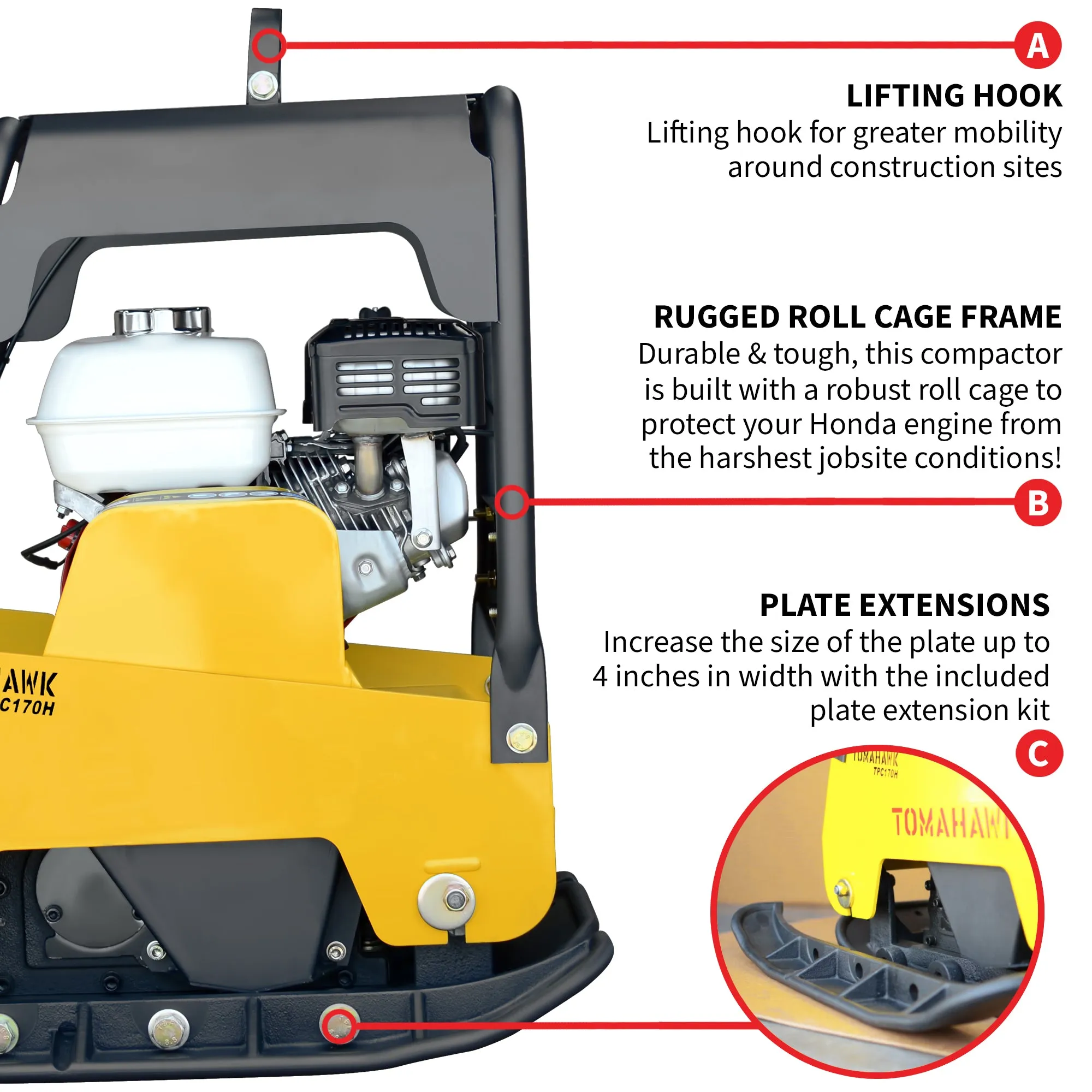 Factory Reconditioned 6.5 HP Honda Reverse Hydraulic Plate Compactor for Asphalt, Aggregate, Cohesive Soil Compaction