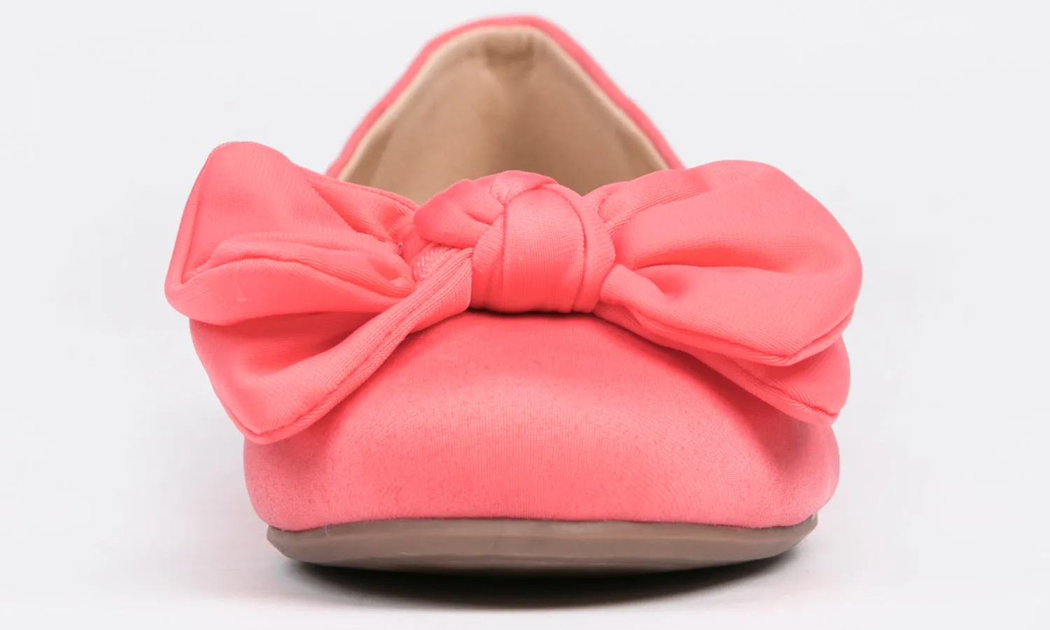 Feversole Women's Round Toe Cute Bow Trim Ballet Flats In Watermelon Color