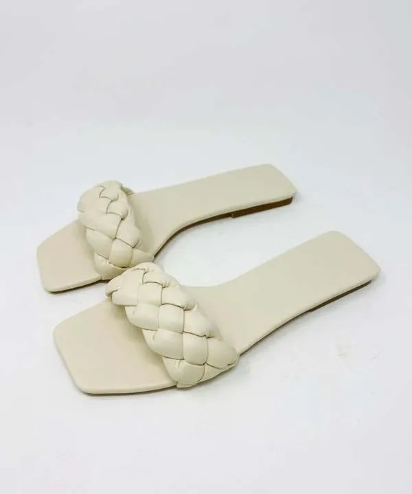 Feyre Woven Slide Sandal Bone