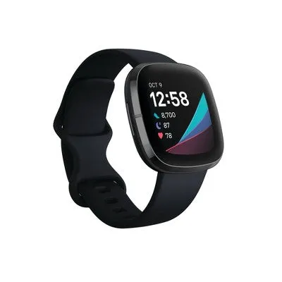 Fitbit Sense Smartwatch - Graphite Stainless Steel with Carbon Band