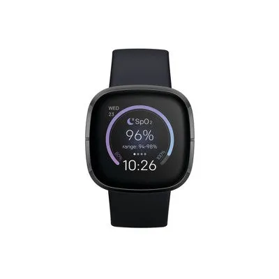 Fitbit Sense Smartwatch - Graphite Stainless Steel with Carbon Band