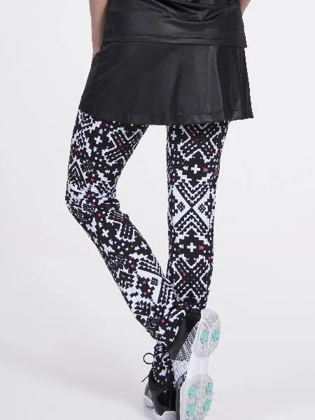 Fitness Legging/Skirt Combo - Black/Aztec - FINAL SALE