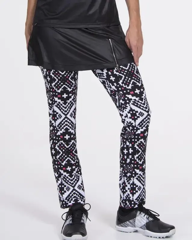 Fitness Legging/Skirt Combo - Black/Aztec - FINAL SALE