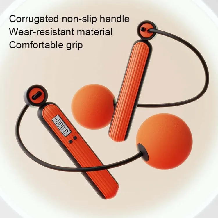 Fitness Sport Intelligent Electronic Counting Skipping Rope, Style: Small Ball Dual Use (Orange)