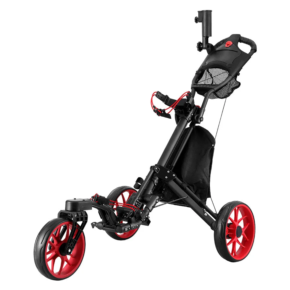 Foldable 3-Wheel Golf Trolley with Swivel Wheel Everfit