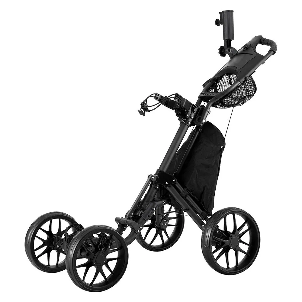 Foldable 4-Wheel Golf Buggy Trolley with Umbrella Stand Everfit