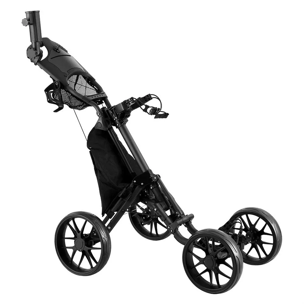 Foldable 4-Wheel Golf Buggy Trolley with Umbrella Stand Everfit