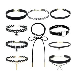 Funki Buys | Necklaces | Women's Black Leather Velvet Chokers