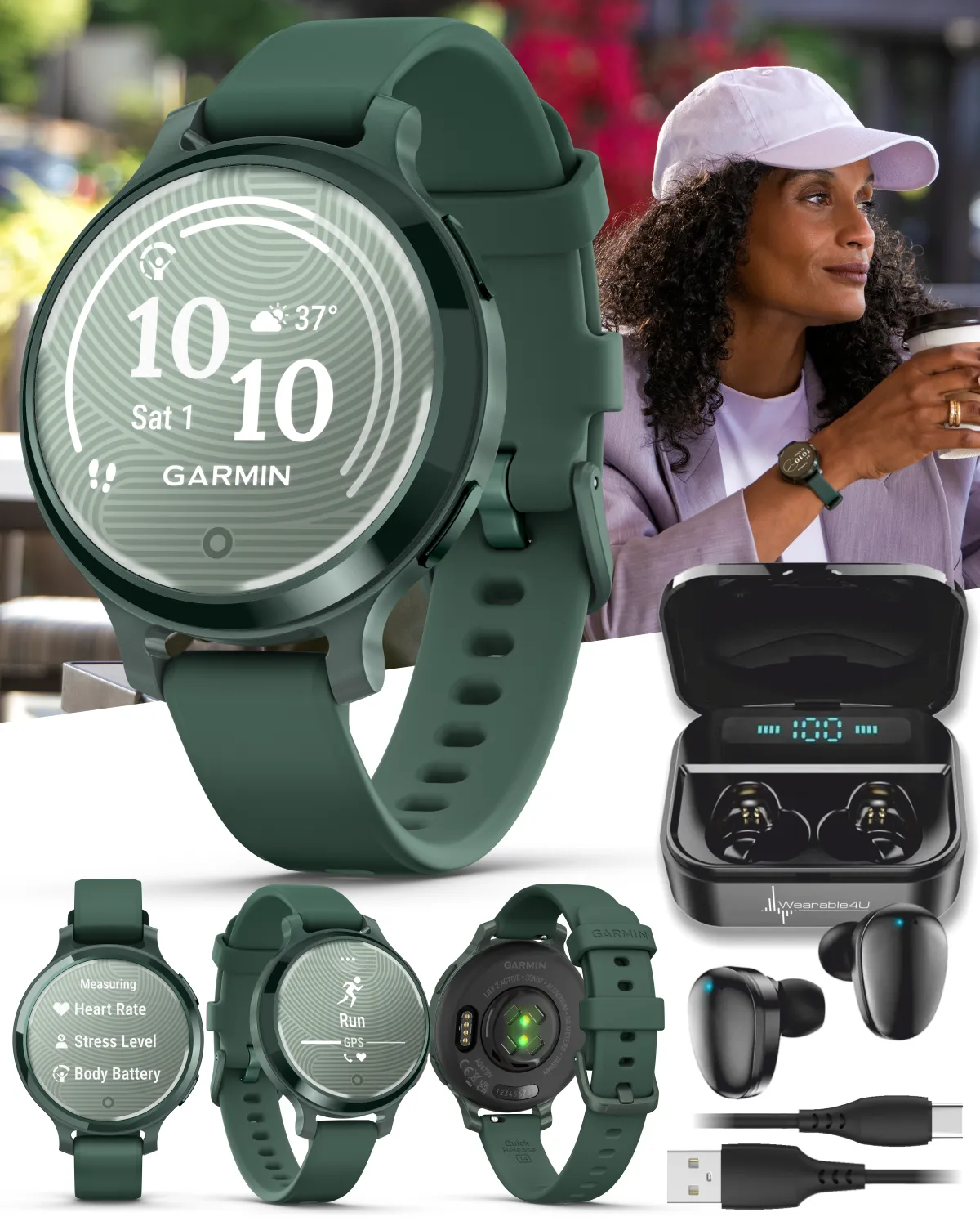 Garmin Lily 2 Active 38 mm Women Stylish GPS Smartwatch