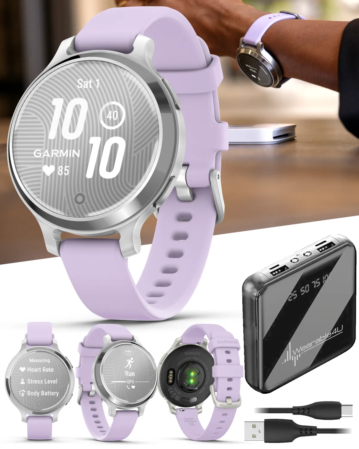 Garmin Lily 2 Active 38 mm Women Stylish GPS Smartwatch