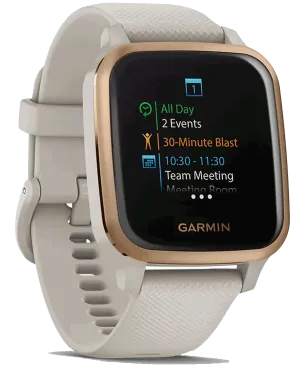 Garmin Venu SQ GPS Smart Watch | Music Edition | Light Sand/Rose Gold