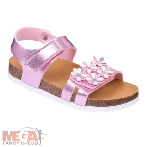 Girls Scholl Pink Daisy Summer Sandals