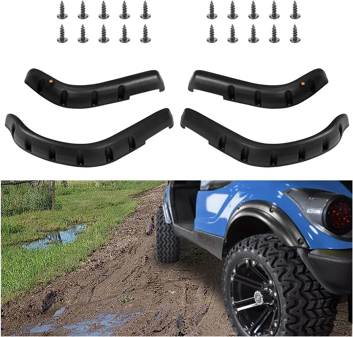 Golf Cart Fender Flares for EZGO Club Car Yamaha - 10L0L