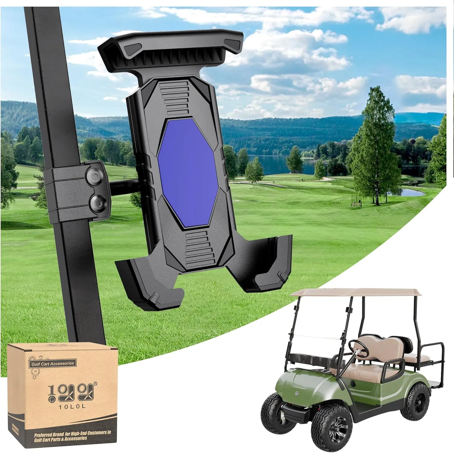 Golf Cart Phone Holder-360° Adjustable - 10L0L