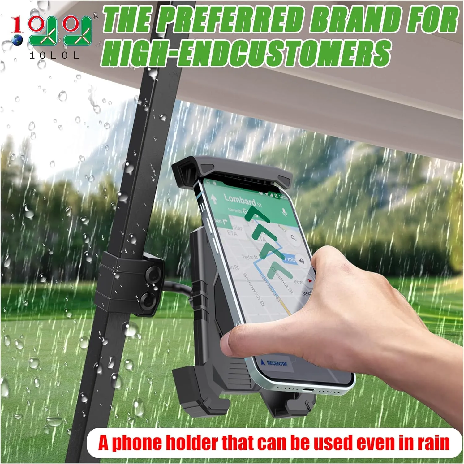 Golf Cart Phone Holder-360° Adjustable - 10L0L