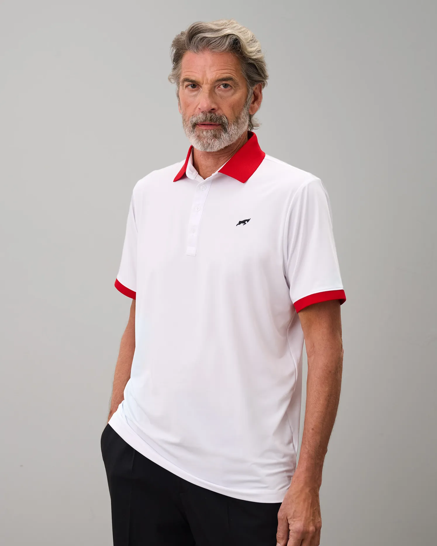 Golf Tech Solid Polo - White / Red