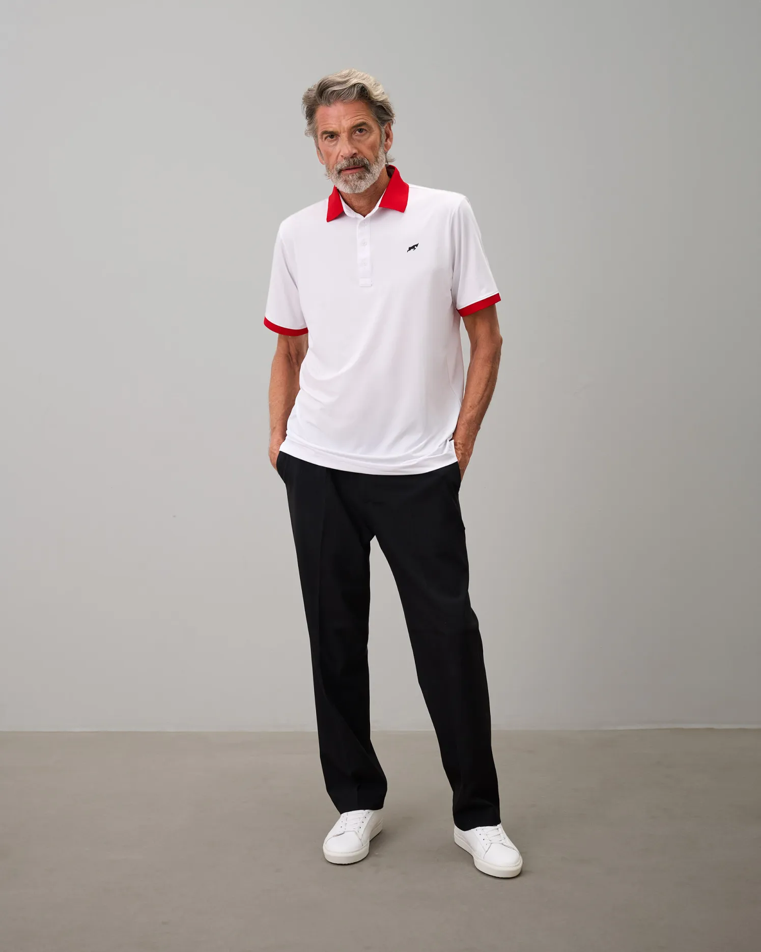 Golf Tech Solid Polo - White / Red