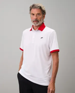 Golf Tech Solid Polo - White / Red