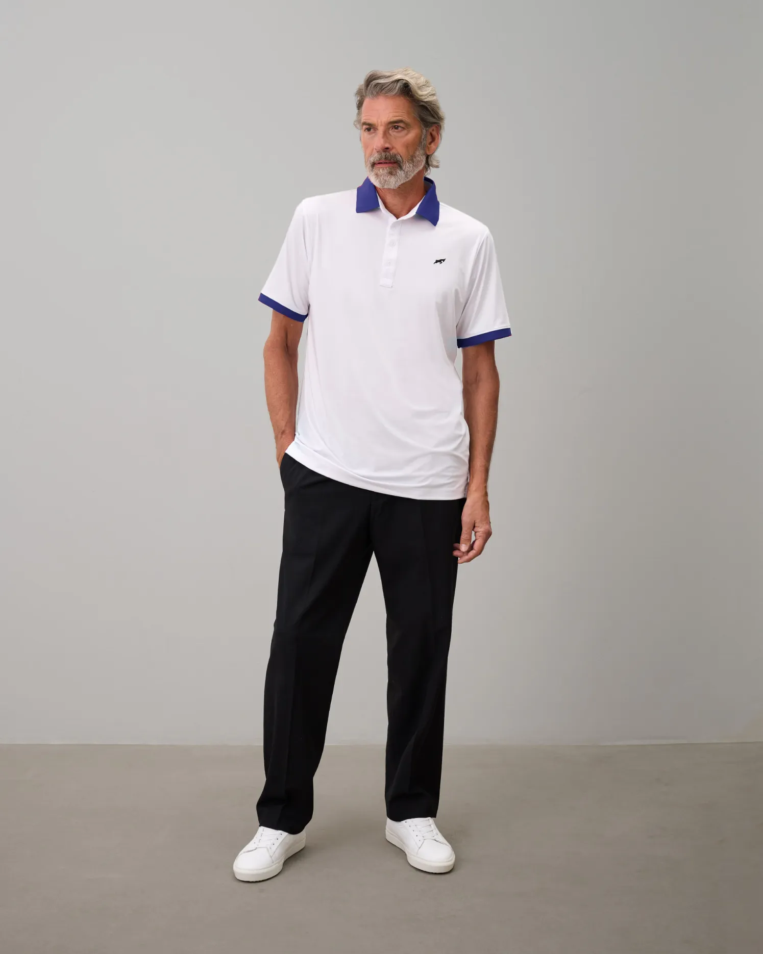 Golf Tech Solid Polo - White/Blue