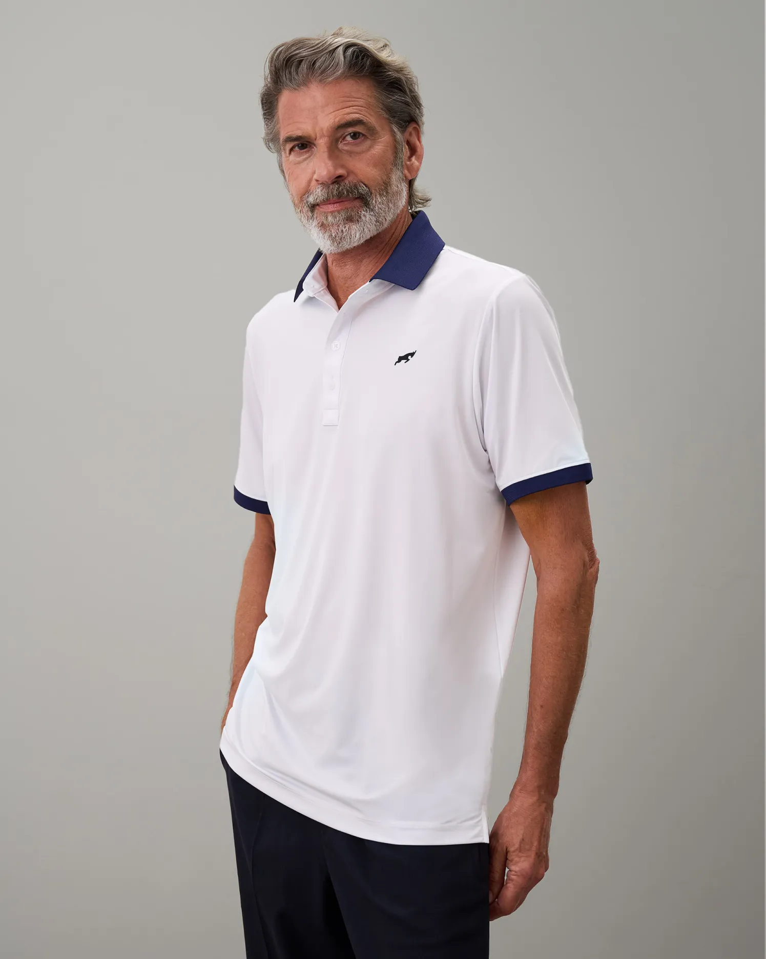 Golf Tech Solid Polo - White/Blue