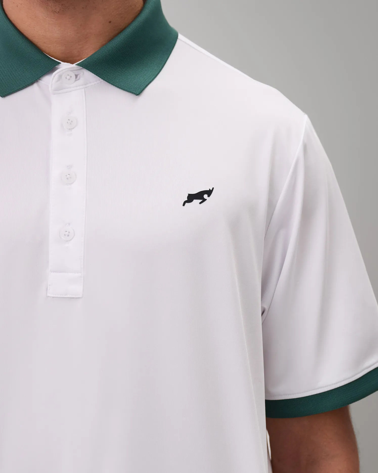 Golf Tech Solid Polo - White/Green