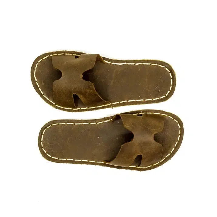 Handmade Brown Barefoot Slipper For Men