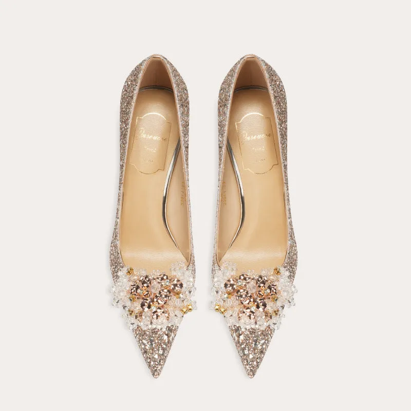 High Heels with Diamonds Wedding Shoes