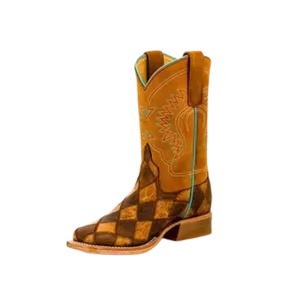 Horse Power Kid's Crazy Train Patchwork Western Boot