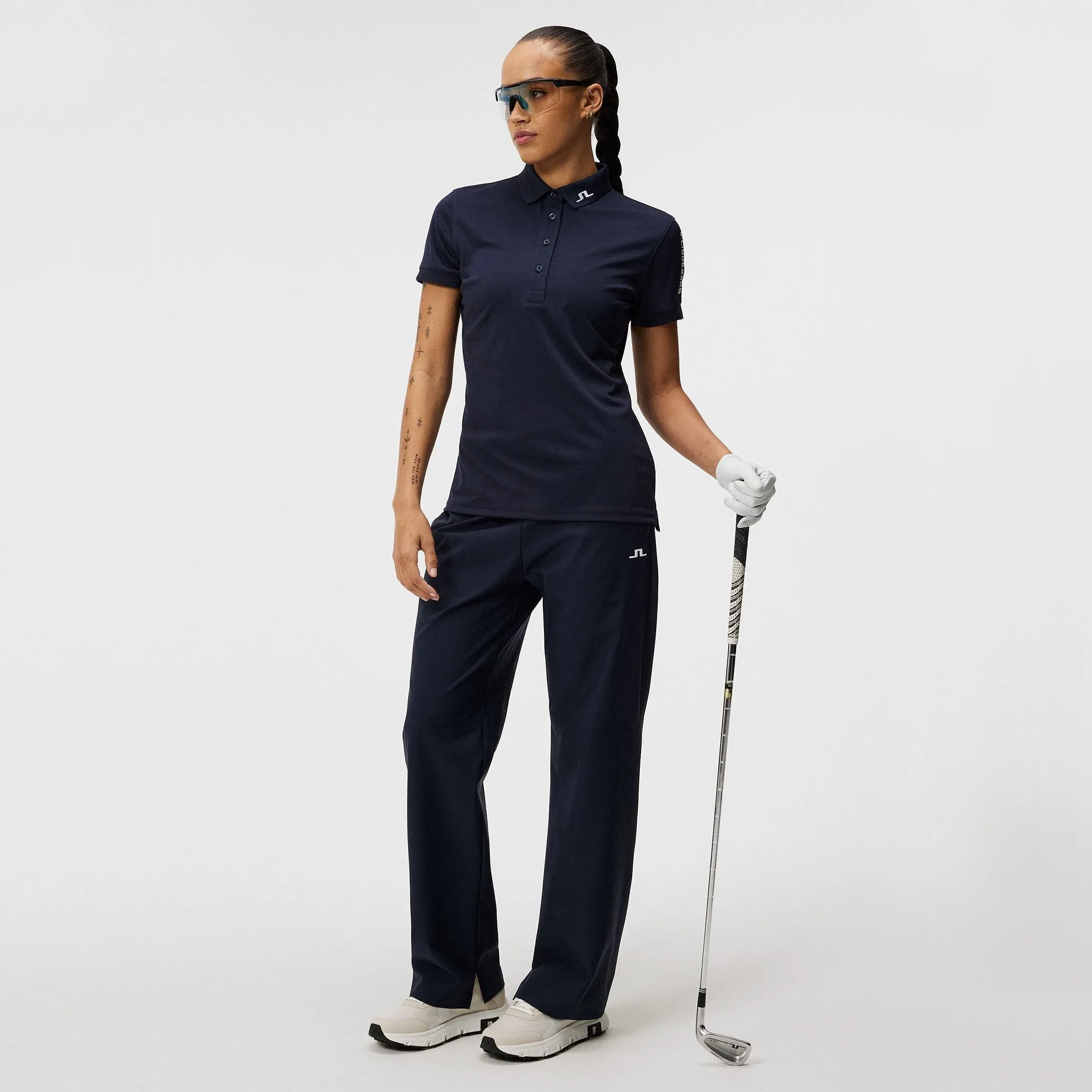 J.Lindeberg Women's Tour Tech Golf Polo Shirt - JL Navy