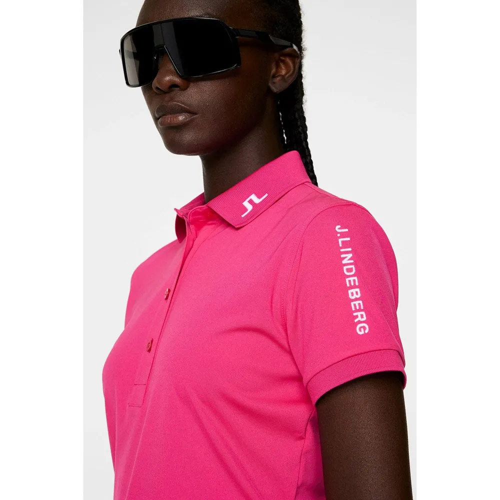 J.Lindeberg Women's Tour Tech Golf Polo Shirt - Pink Peacock