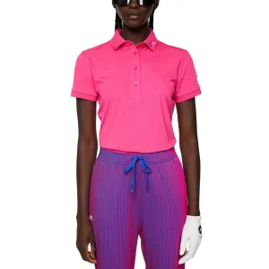 J.Lindeberg Women's Tour Tech Golf Polo Shirt - Pink Peacock