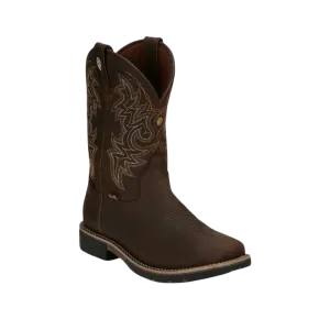 Justin Boot Men's George Strait Fireman Brown Waterproof Cowboy Boots