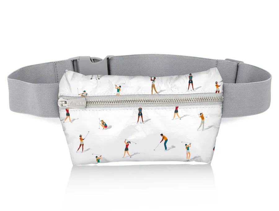 Lay Flat Fanny Pack with Golfers on the Green