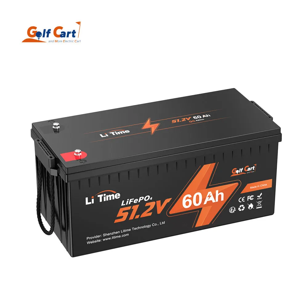 LiTime 48V (51.2V) 60Ah Lithium Golf Cart Battery, 120A BMS, 3072Wh Energy