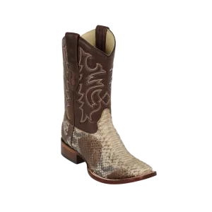 Los Altos Boots Men's Python Skin Wide Square Toe Boot