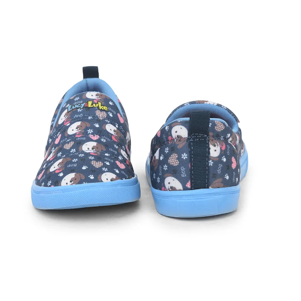 Lucy & Luke (Blue) Sports Non Lacing Shoes For Kids MINT-8 By Liberty