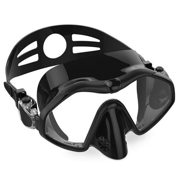 M6113 Adult Diving Goggles Deep Diving Integrated Goggles Mask Anti-fog Diving Glasses, Size:One Size(Black)