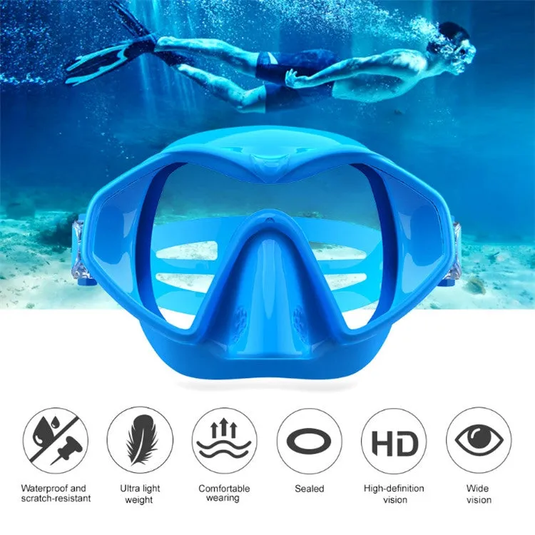 M6113 Adult Diving Goggles Deep Diving Integrated Goggles Mask Anti-fog Diving Glasses, Size:One Size(Black)