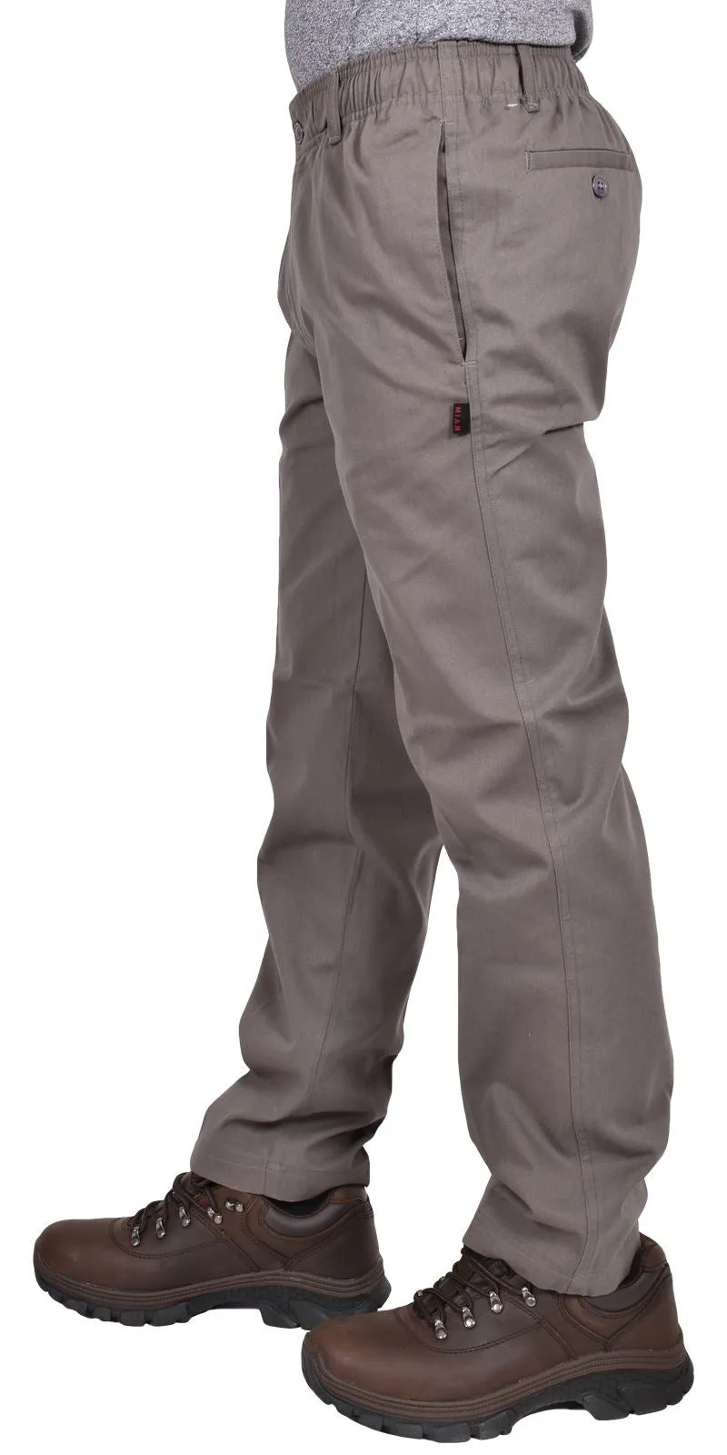 Men Elasticated Waist Work Casual Rugby Trouser - Grey