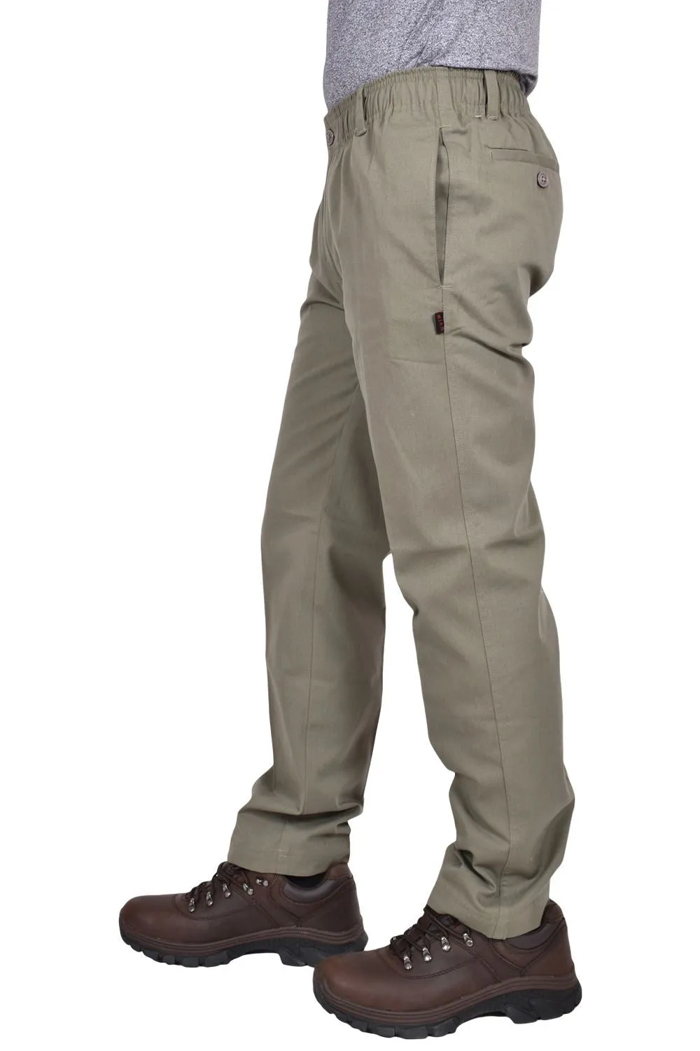 Men Elasticated Waist Work Casual Rugby Trouser - Olive