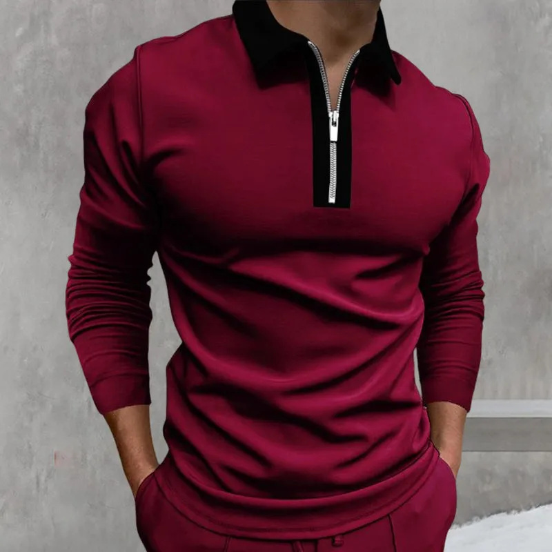 Men Gentlemans Business Long Sleeve Fitness T Shirt