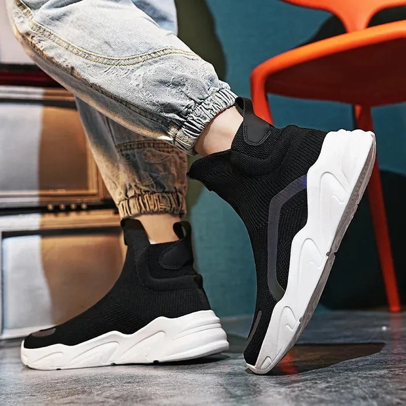 Men's and Women's Casual Shoes - High-top Sock Sneakers - TSS406